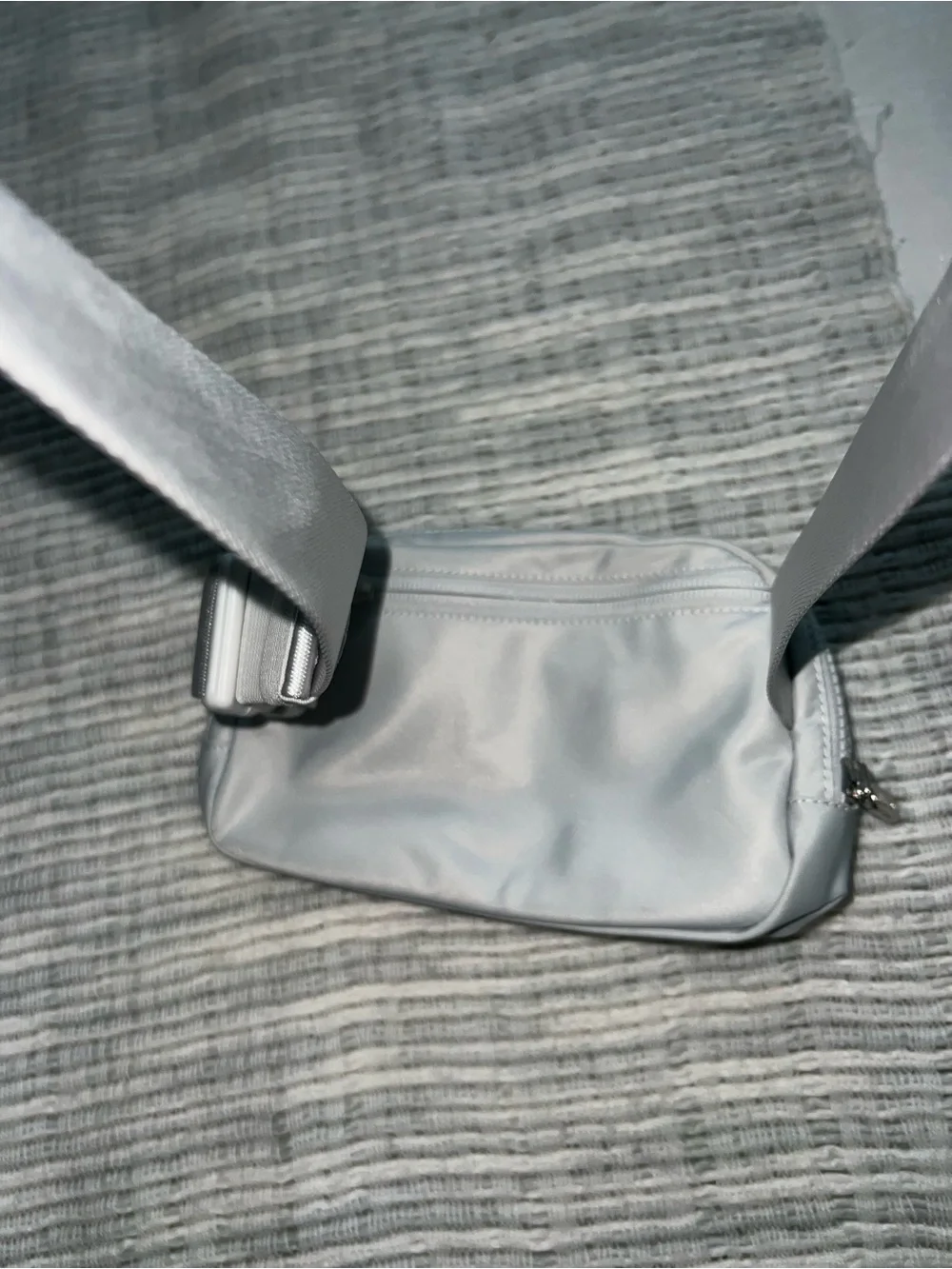 lululemon athletica Silver Iridescent Crossbody Bag with Pastel Logo
